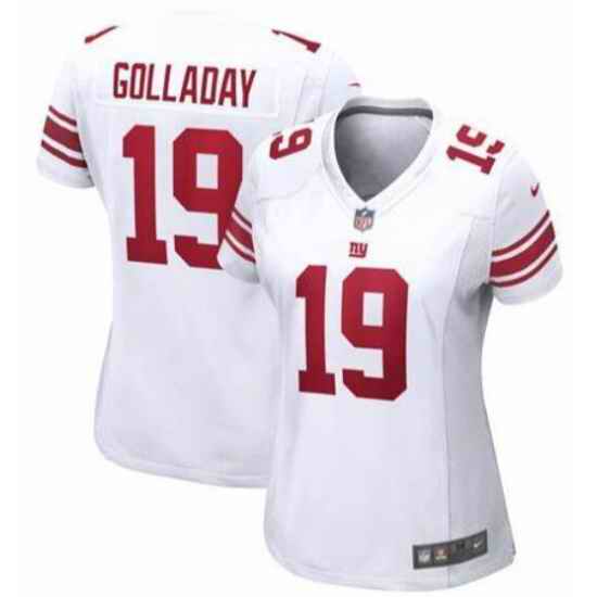Women Nike New York Giants #19 Kenny Golladay White Stitched NFL Vapor Untouchable Limited Jersey->women nfl jersey->Women Jersey