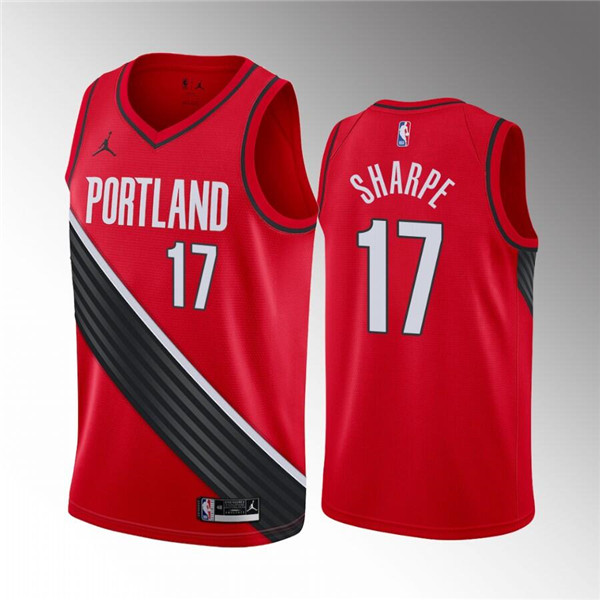 Men's Portland Trail Blazers #17 Shaedon Sharpe Red Statement Edition Stitched Basketball Jersey->portland trail blazers->NBA Jersey