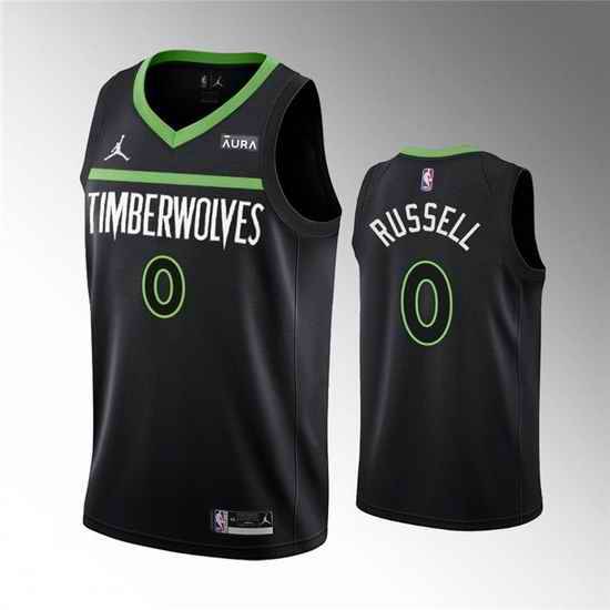Men Minnesota Timberwolves #0 D 27Angelo Russell Black Statement Edition Stitched Jersey->memphis grizzlies->NBA Jersey