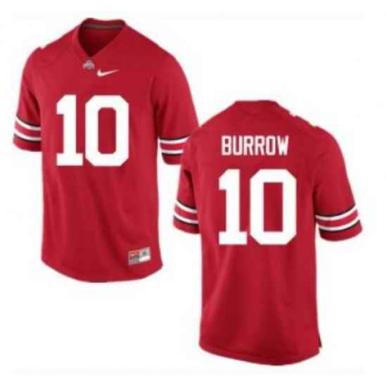 Men Ohio State Buckeyes #10 Joe Burrow Red College Football Jersey->buffalo bills->NFL Jersey