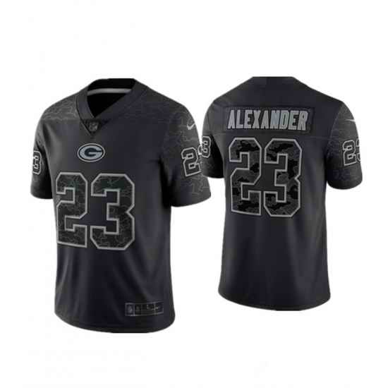 Men Green Bay Packers #23 Jaire Alexander Black Reflective Limited Stitched Football Jersey->green bay packers->NFL Jersey