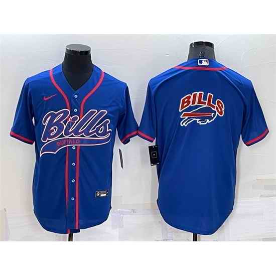 Men Buffalo Bills Royal Team Big Logo With Patch Cool Base Stitched Baseb->buffalo bills->NFL Jersey