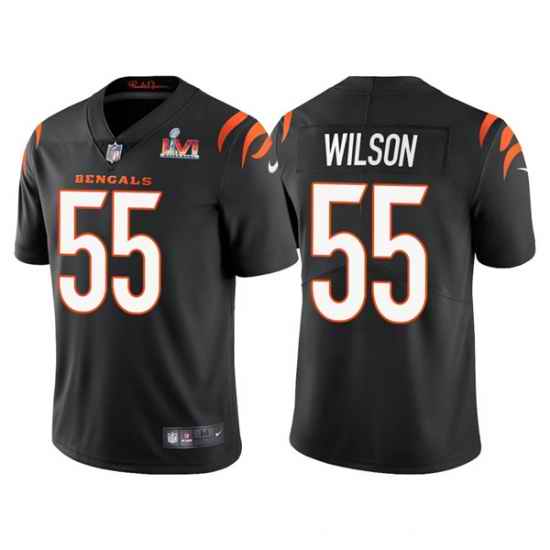 Men Cincinnati Bengals #55 Logan Wilson 2022 Black Super Bowl LVI Vapor Limited Stitched Jersey->cincinnati bengals->NFL Jersey