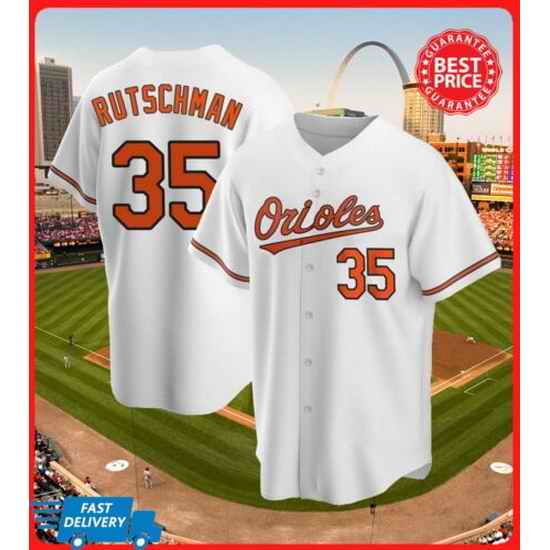 Baltimore Orioles #35 RutschmanWhite Jersey->baltimore orioles->MLB Jersey
