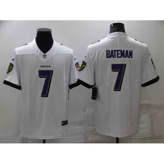 Men Baltimore Ravens #7 Rashod Bateman White Vapor Untouchable Limited Stitched jersey->baltimore ravens->NFL Jersey