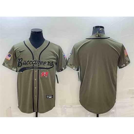 Men Tampa Bay Buccaneers Blank Olive 2022 Salute To Service Cool Base Stitched Baseball Jersey->new york rangers->NHL Jersey