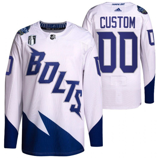 Men's Tampa Bay Lightning Active Custom 2022 White Stanley Cup Final Patch Breakaway Stitched Jersey->colorado avalanche->NHL Jersey