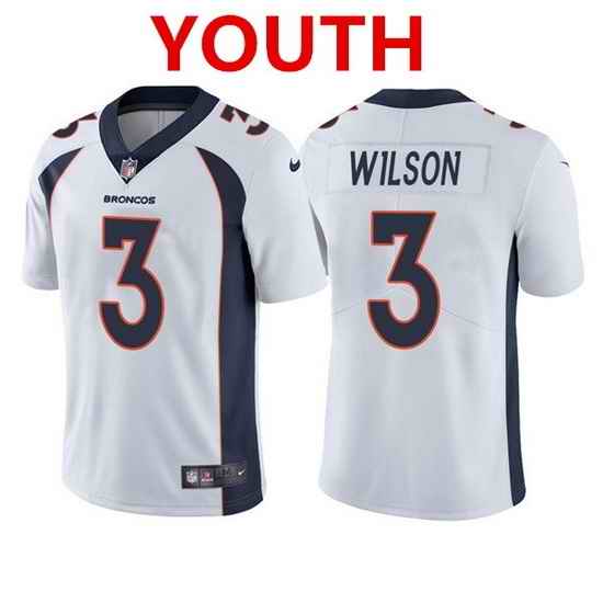 Youth Denver Broncos #3 Russell Wilson White Vapor Untouchable Limited Stitched Jersey->youth nfl jersey->Youth Jersey