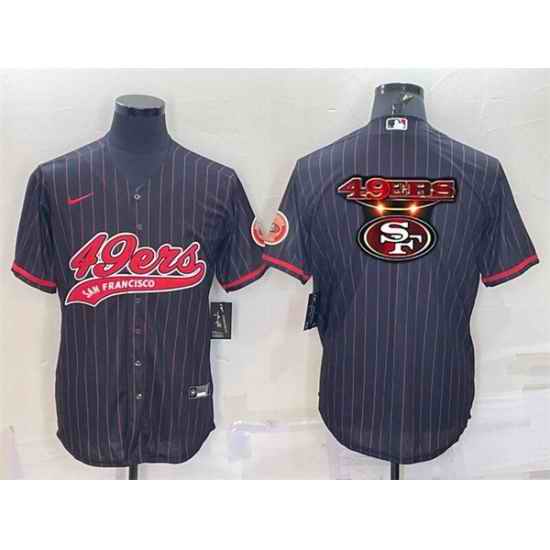 Men San Francisco 49ers Team Big Logo Black With Patch Cool Base Stitched Baseball Jersey->seattle seahawks->NFL Jersey