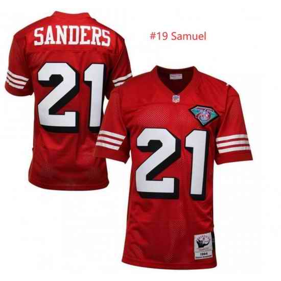 Women Nike San Francisco 49ers #19 Deebo Samuel Red Mitchell & Ness Throwback Limited Jersey->new england patriots->NFL Jersey
