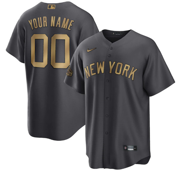 Men's New York Yankees Active Player Custom Charcoal 2022 All-Star Cool Base Stitched Baseball Jersey->oakland athletics->MLB Jersey