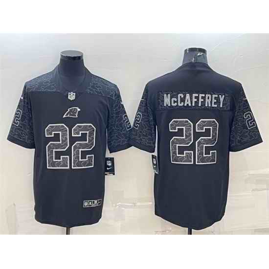 Men Carolina Panthers #22 Christian McCaffrey Black Reflective Limited Stitched->carolina panthers->NFL Jersey