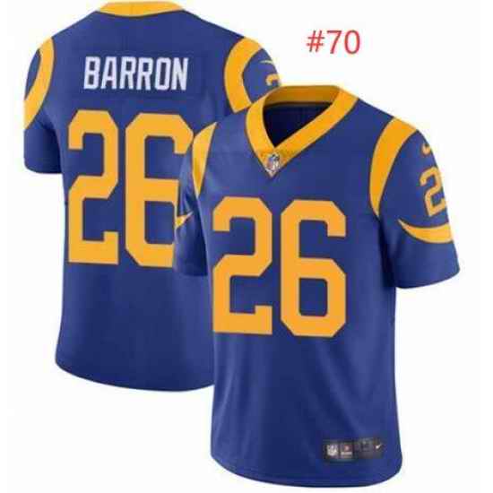 Men Nike Los Angeles Rams Alex Barron Blue Vapor Untouchable Limited Jersey->los angeles rams->NFL Jersey
