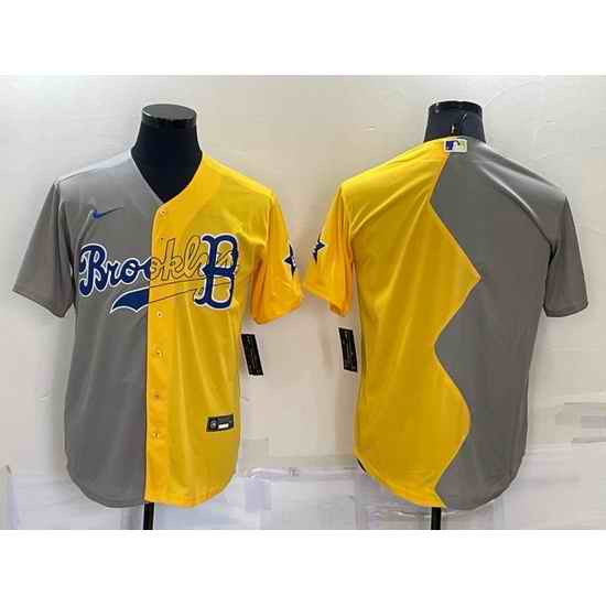 Men Boston Red Sox Blank Grey Yellow Split Cool Base Stitched Jersey->2022 all star->MLB Jersey