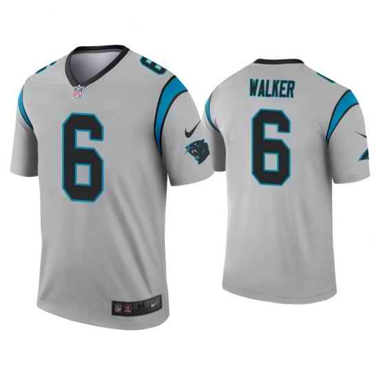 Men's Carolina Panthers #6 P.J. Walker Silver Inverted Legend Nike Jersey->carolina panthers->NFL Jersey
