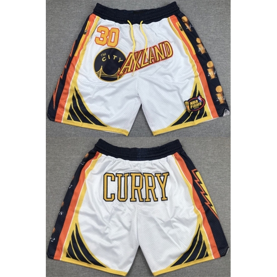 Men Golden State Warriors #30 Stephen Curry White Shorts->memphis grizzlies->NBA Jersey
