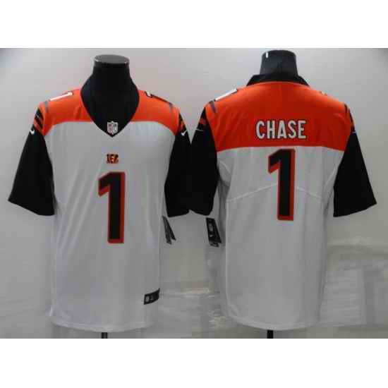 Men Cincinnati Bengals #1 Ja 27Marr Chase White Vapor Untouchable Limited Stitched Jersey->cincinnati bengals->NFL Jersey