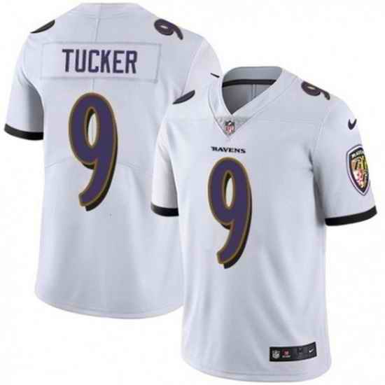 Youth Baltimore Ravens #9 Justin Tucker White Vapor Untouchable Limited Stitched Jersey->youth nfl jersey->Youth Jersey