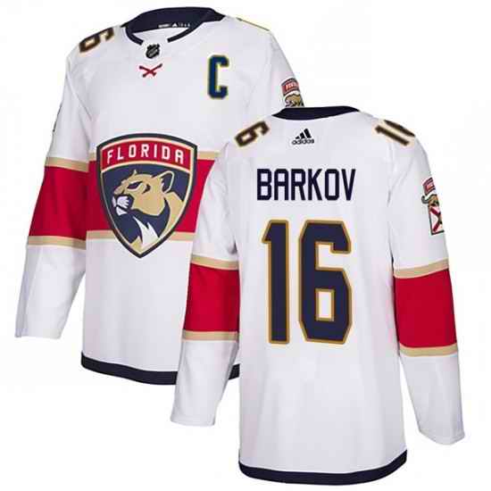 Men Florida Panthers #16 Aleksander Barkov White Stitched jersey->florida panthers->NHL Jersey