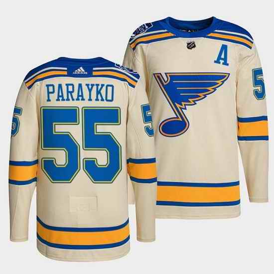 Men St  Louis Blues #55 Colton Parayko Cream 2022 Winter Classic Stitched jersey->new york mets->MLB Jersey