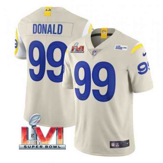 Nike Los Angeles Rams #99 Aaron Donald Bone 2022 Super Bowl LVI Vapor Limited Jersey->los angeles rams->NFL Jersey