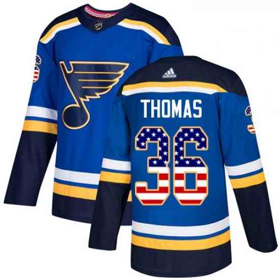 Youth Adidas St Louis Blues #36 Robert Thomas Authentic Blue USA Flag Fashion NHL Jersey->youth nhl jersey->Youth Jersey