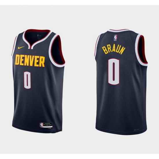 Men Denver Nuggets #0 Christian Braun 2022 Navy Icon Edition Stitched Jersey->denver nuggets->NBA Jersey