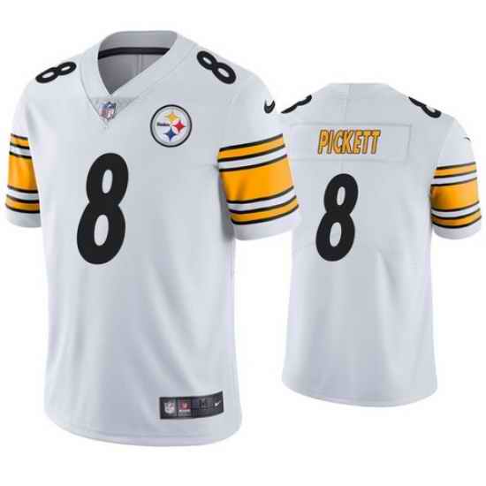 Men's Pittsburgh Steelers #8 Kenny Pickett 2022 NFL Draft White Vapor Limited Jersey->women nfl jersey->Women Jersey