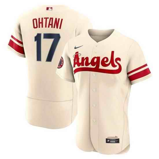 Men Los Angeles Angels #17 Shohei Ohtani 2022 Cream City Connect Flex Base Stitched Jersey->los angeles angels->MLB Jersey