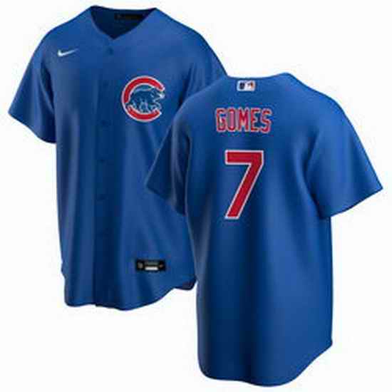 Men Chicago Cubs #7 Yan Gomes Blue Cool Base Stitched Baseball jersey->chicago cubs->MLB Jersey