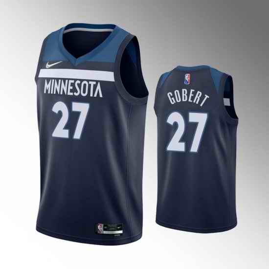 Men Minnesota Timberwolves #27 Rudy Gobert Icon Edition Navy 75th Anniversary Swingman Stitched Jersey->nba shorts->NBA Jersey