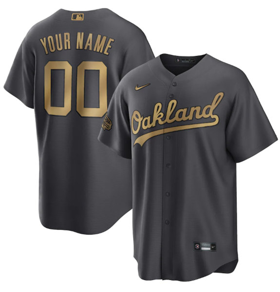 Men's Oakland Athletics Active Player Custom Charcoal 2022 All-Star Cool Base Stitched Baseball Jersey->new york yankees->MLB Jersey