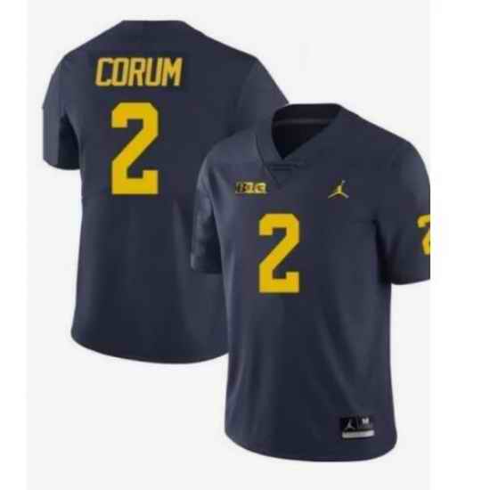 Men Michigan Wolverines Blake Corum #2 Navy High School Jersey->lsu tigers->NCAA Jersey