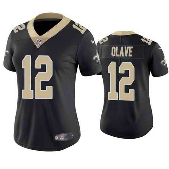 Women New Orleans Saints #12 Chris Olave Black Vapor Untouchable Limited Stitched Jersey 28Run Small 2->women nfl jersey->Women Jersey