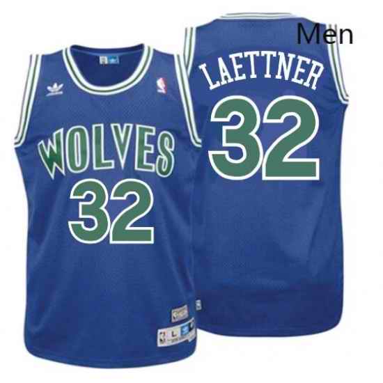 Men Christian Laettner Minnesota Timberwolves Wolves Blue Adidas Jersey->->
