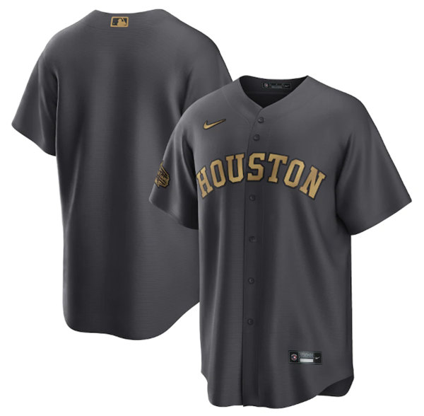 Men's Houston Astros Blank Charcoal 2022 All-Star Cool Base Stitched Baseball Jersey->colorado rockies->MLB Jersey