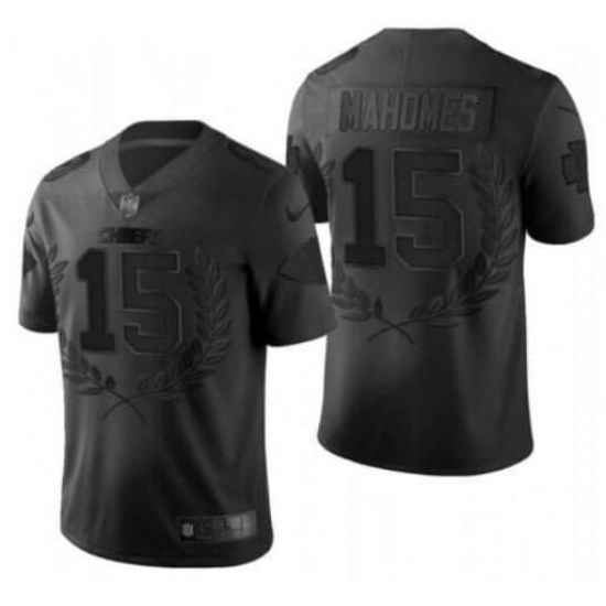 Men Kansas City Chiefs #15 Patrick Mahomes All Black Nike Limited NFL Jersey->kansas city chiefs->NFL Jersey