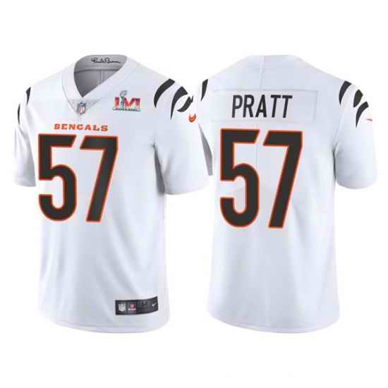 Men Cincinnati Bengals #57 Germaine Pratt 2022 White Super Bowl LVI Vapor Limited Stitched Jersey->cincinnati bengals->NFL Jersey