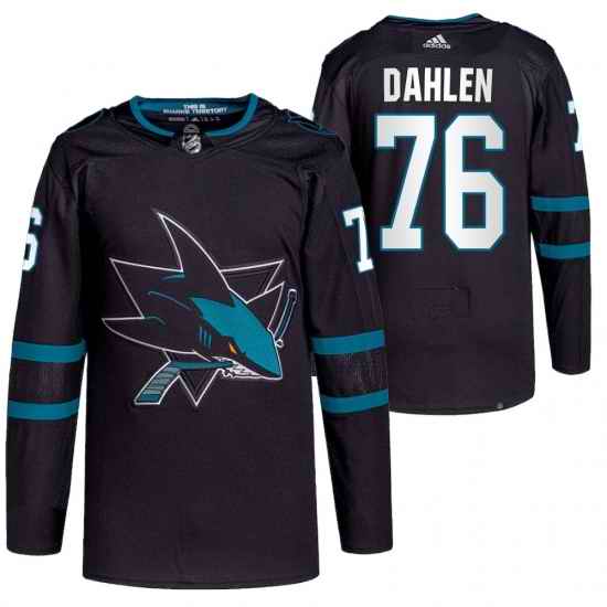 Adidas San Jose Sharks #76 Jonathan Dahlen Black Alternate Authentic Stitched NHL Jersey->san jose sharks->NHL Jersey