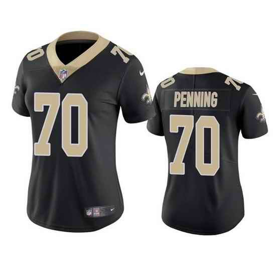 Women New Orleans Saints #70 Trevor Penning Black Vapor Untouchable Limited Stitched Jersey 28Run Small 2->women nfl jersey->Women Jersey