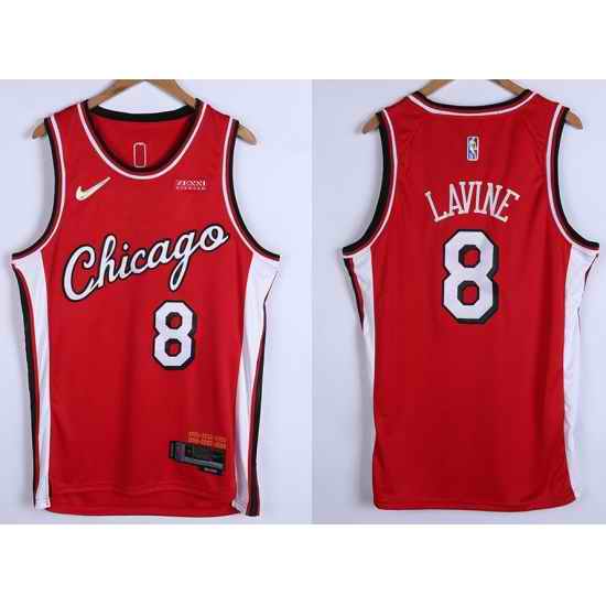 Men Chicago Bulls #8 Zach LaVine 75th Anniversary Red Edition Swingman Stitched Basketball Jersey->brooklyn nets->NBA Jersey