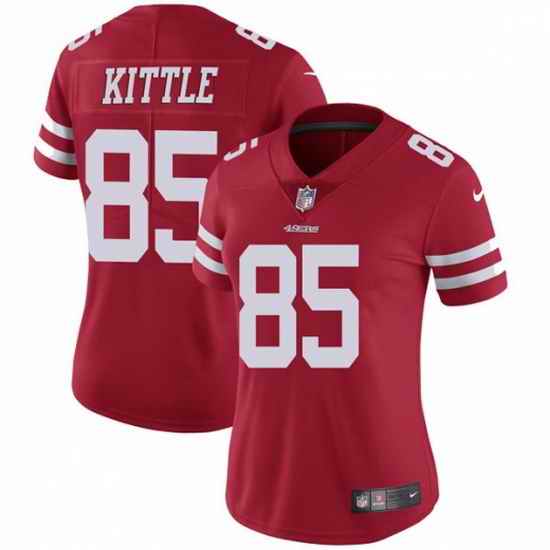 Women Nike San Francisco 49ers #85 George Kittle Red Vapor Untouchable Limited NFL Jersey->women nfl jersey->Women Jersey