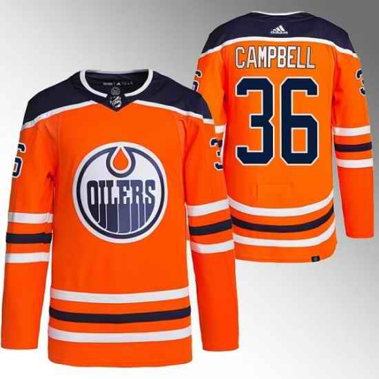 Men Edmonton Oilers #36 Jack Campbell Orange Stitched Jersey->montreal canadiens->NHL Jersey