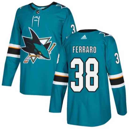 Men San Jose Sharks #38 Mario Ferraro Adidas Home Authentic Teal Jersey->anaheim ducks->NHL Jersey