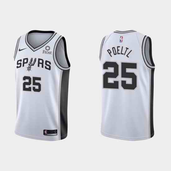 Men San Antonio Spurs #25 Jakob Poeltl Association Edition White Stitched Jersey->toronto raptors->NBA Jersey