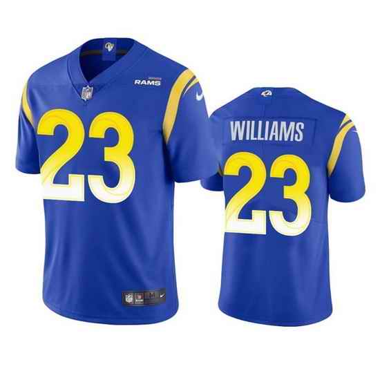 Men Los Angeles Rams #23 Kyren Williams Royal Vapor Untouchable Limited Stitched Football Jersey->las vegas raiders->NFL Jersey
