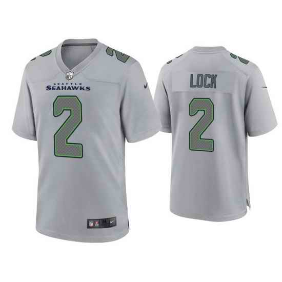 Men Seattle Seahawks #2 Drew Lock Grey Atmosphere Fashion Stitched Game Jersey->seattle seahawks->NFL Jersey