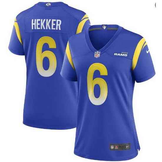 Women Los Angeles Rams #6 Johnny Hekker Vapor Limited Blue Jersey->women nfl jersey->Women Jersey