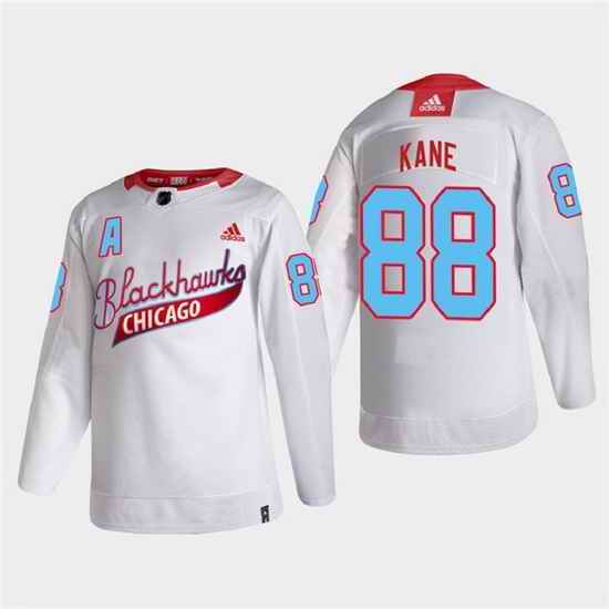 Men Chicago Blackhawks #88 Patrick Kane 2022 Community Night White Stitched jersey->columbus blue jackets->NHL Jersey