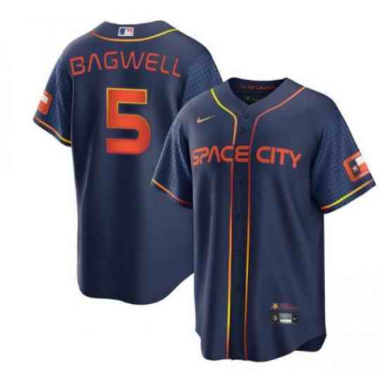 Men Houston Astros #5 Jeff Bagwell 2022 Navy City Connect Cool Base Stitched jersey->washington nationals->MLB Jersey